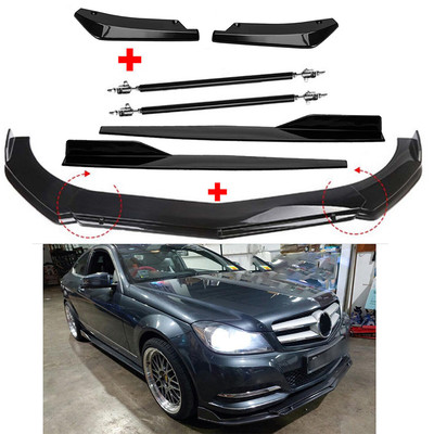 Front Bumper Lip Spoiler Splitter Side Skirt Rear For Bens Glossy Black M+