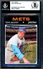 Tom Seaver Beckett BAS Signed 1971 Topps Autograph