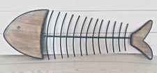 PANNELLO LISCA PESCE LEGNO METALLO Cm 80 H 38 DESIGN MARINO RISTORANTI CASA MARE