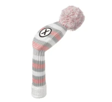 Maxfli Women's Vintage Style Pink Pom Knit Hybrid Headcover X
