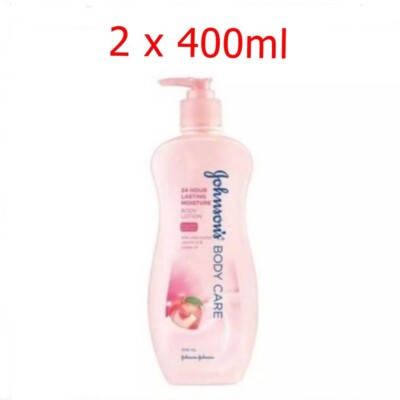 2 x 400ml Johnson's Body Care 24-Hour Lasting Moisture Body Lotion Nourish Skin