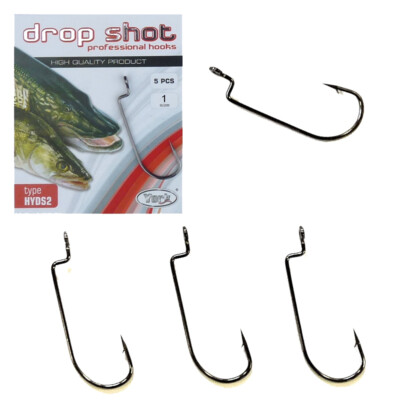5 X Z-ST OFFSET WORM DROP SHOT HAKEN, DROP SHOT HOOK, JIGHAKEN LOSE, CARBON NEU