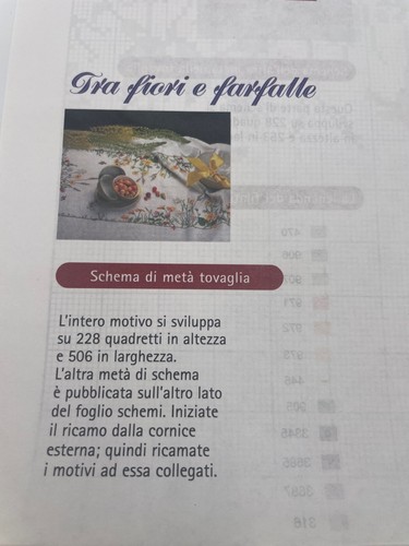 Kreuzstich Schema Tischdecke Blumen Schmetterlinge