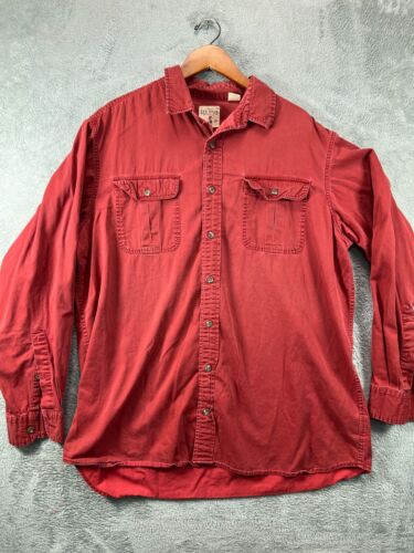 Camicie da uomo abbottonate XLT RedHead rosso twill maniche lunghe camicia da lavoro - Foto 1 di 10