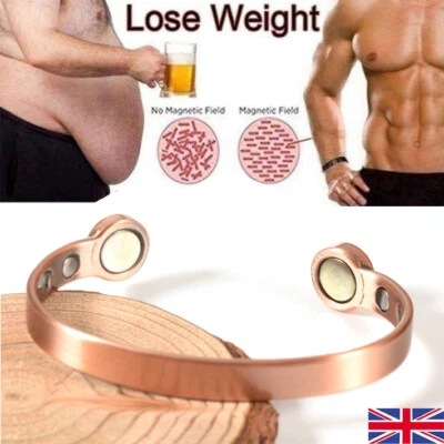 MENS PURE COPPER MAGNETIC HEALING PAIN RELIEF LARGE HEAVYWEIGHT BRACELET GIFT UK