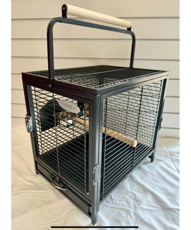 Parrot-Supplies Parrot Travel Cage, African Grey, Amazon, Cockatoo - Black
Opens in a new window or