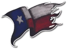 State of Texas Flag Tattered Waving 3M Vinyl Decal Sticker Texan Distressed 3M