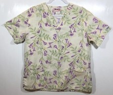 Trumpet Vine Scrub Top womens size M Medium by Stars flowers Spring scrubs