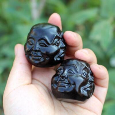 Buddha Head Statue 4 four faces Budai Tibet Gautama Palisander