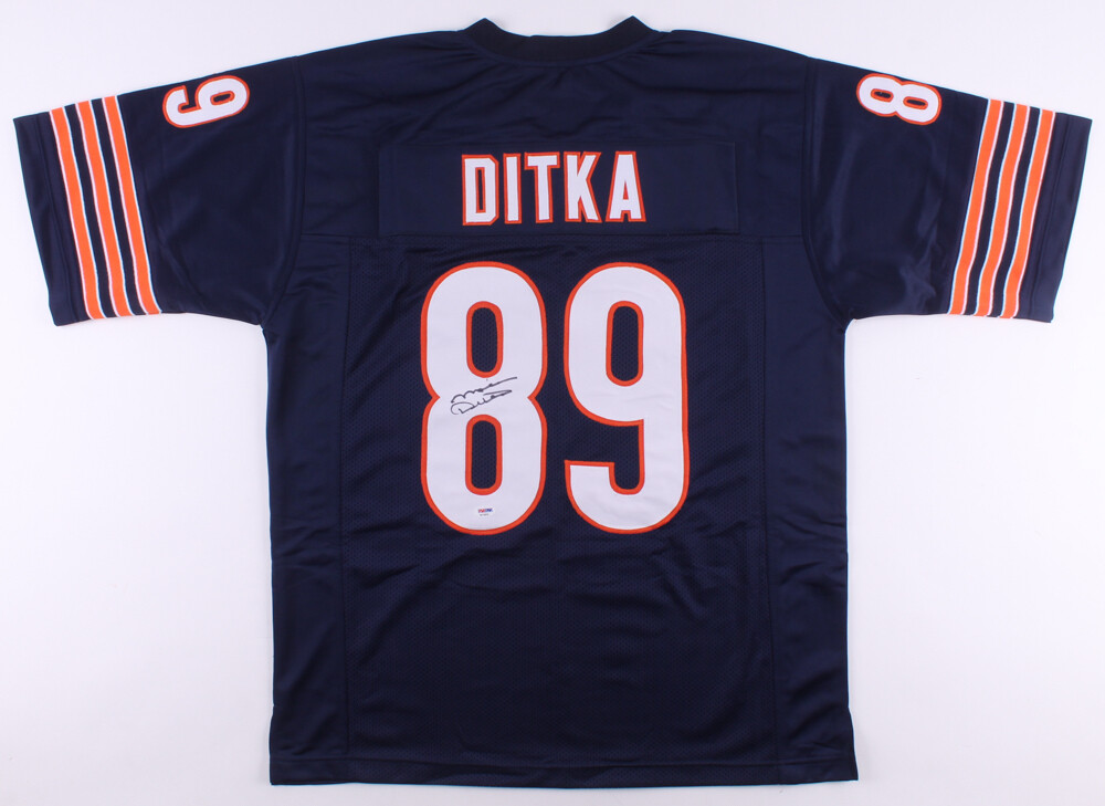 MIKE DITKA AUTOGRAPHED CUSTOM JERSEY (CHICAGO BEARS) - PSA DNA! 