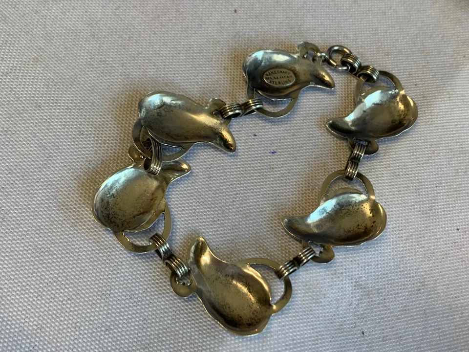 Sterling Silver Danecraft Bracelet 19.82g Fine Jewelry 7.5" Autumn Leaf Link - Image 3 of 4