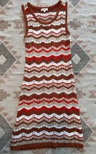 Boho Knit Retro Style Dress Casual Beachwear Size Medium