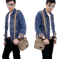 Men's Womes Canvas Handbag Shoulder Bag Crossbody Messenger Travel Leisure Bags