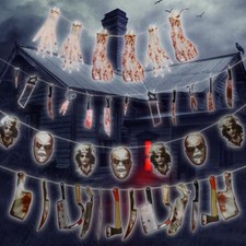 Halloween Fake Body Parts Party Decorations Props Scary Garland Bloody Banner