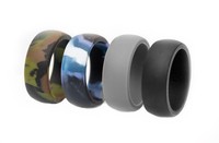 Mens Silicone Wedding Ring - 4 Rings Pack - Ultra Premium Quality Bands For... Mens Silicone Wedding Ring - 4 Rings Pack - Ultra Premium Quality Bands For...