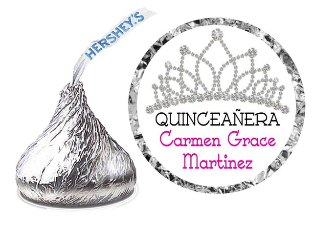 108 Quinceanera Party Favors Hershey Kiss Kisses Labels For Sale
