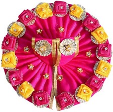 Laddu Gopal ji Designer Dress with Artificial Flower Pink, Size 4, Pack of 1 