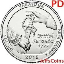 2015 PD Saratoga National Historical Park New York SET QUARTERS P D US. Mints BU