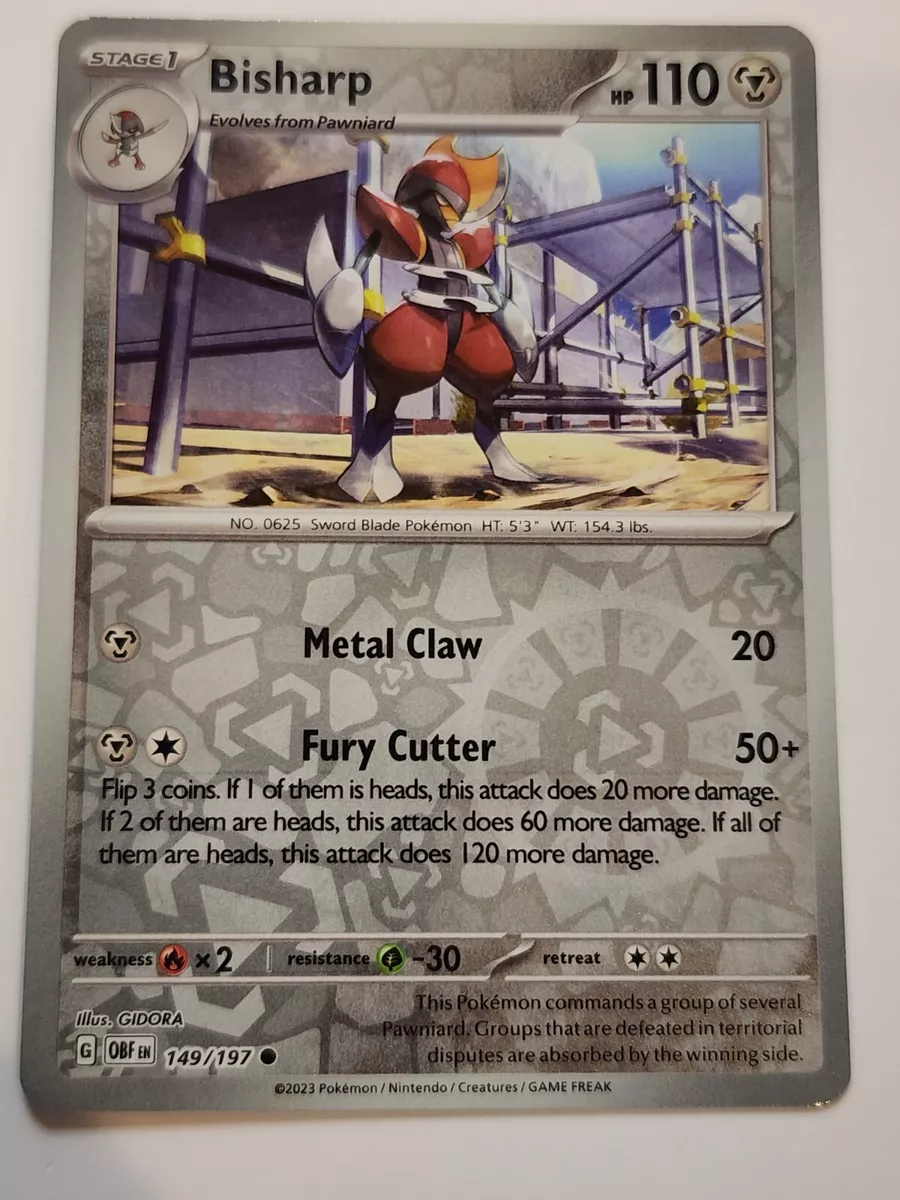 Carta Pokémon - Bisharp 149/197 - Obsidiana em Chamas - Copag