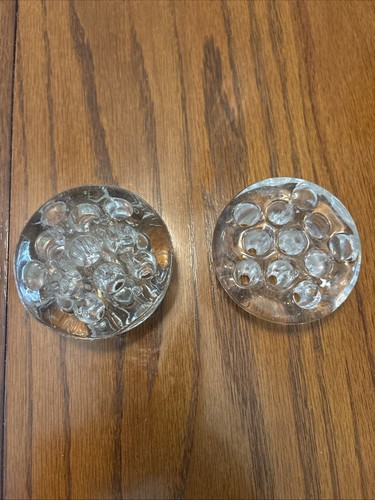 Vintage Clear Glass Floral Flower Frogs Lot of 2. 