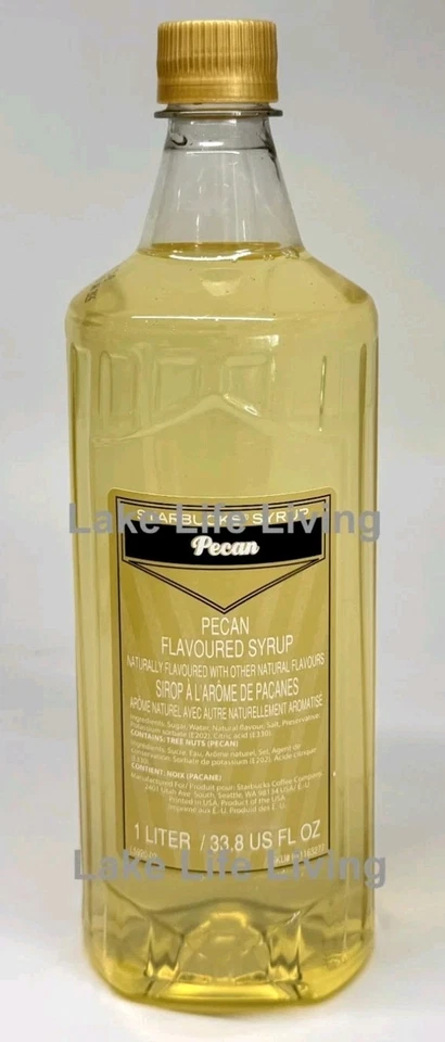 Starbucks Pecan Flavored Syrup 1 Liter 33.8 Oz Bottle Best By February 2026