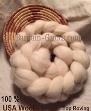 3 oz Corridale Ecru 100 Top Wool Roving Spinning Felting SCA REN