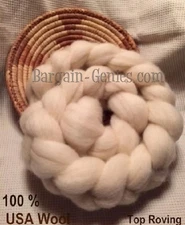 3 oz ~  Corridale Ecru 100%  Top Wool Roving Spinning Felting SCA REN