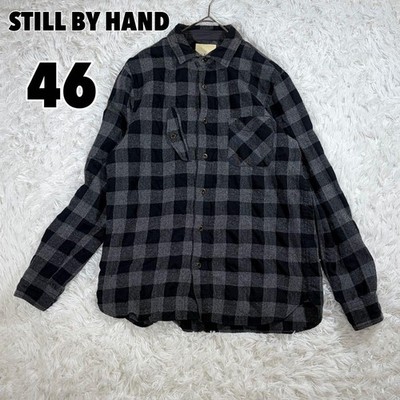 STILL BY HAND Check Flannel Shirt Size 46 Black Gray