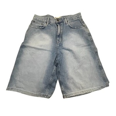 Vintage Foot Locker Denim Shorts Mens 34 Light Wash Y2K Skater Baggy 90s Jorts