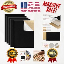 Versatile 5PCS Self-Adhesive Black Velvet Felt Sheets 9" x 11" for Crafts