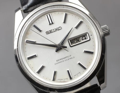 Vintage 1967 [N MINT] SEIKO 5106-8010 SEIKOMATIC-P DIASHOCK 36mm AT Men's Watch