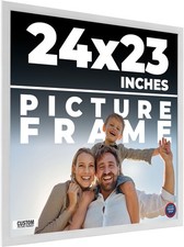 24x23 Frame White Wood Picture Photo Frame with UV Acrylic and Acid Free Backing