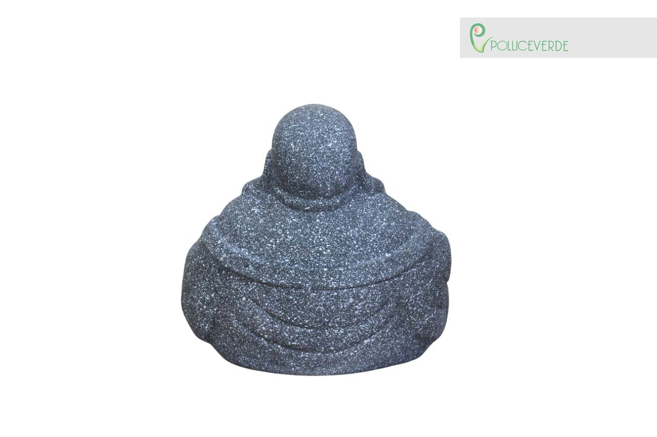 Statua Buddha Budai 19cm | Simbolo Felicità e Abbondanza Ceramica - 4
