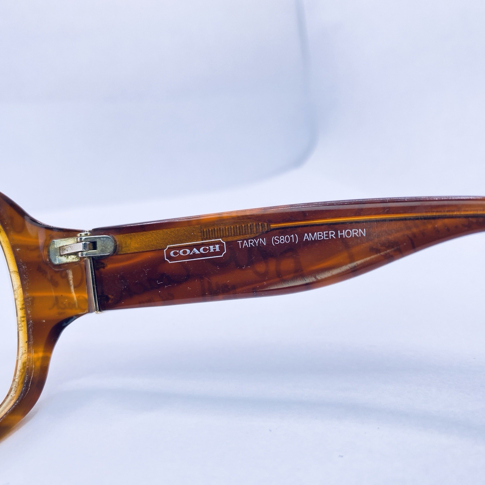 Coach Eyeglasses Sunglasses HC Taryn S801 Amber Horn 59 [] 15 135 MM Brown Logo thumbnail 5