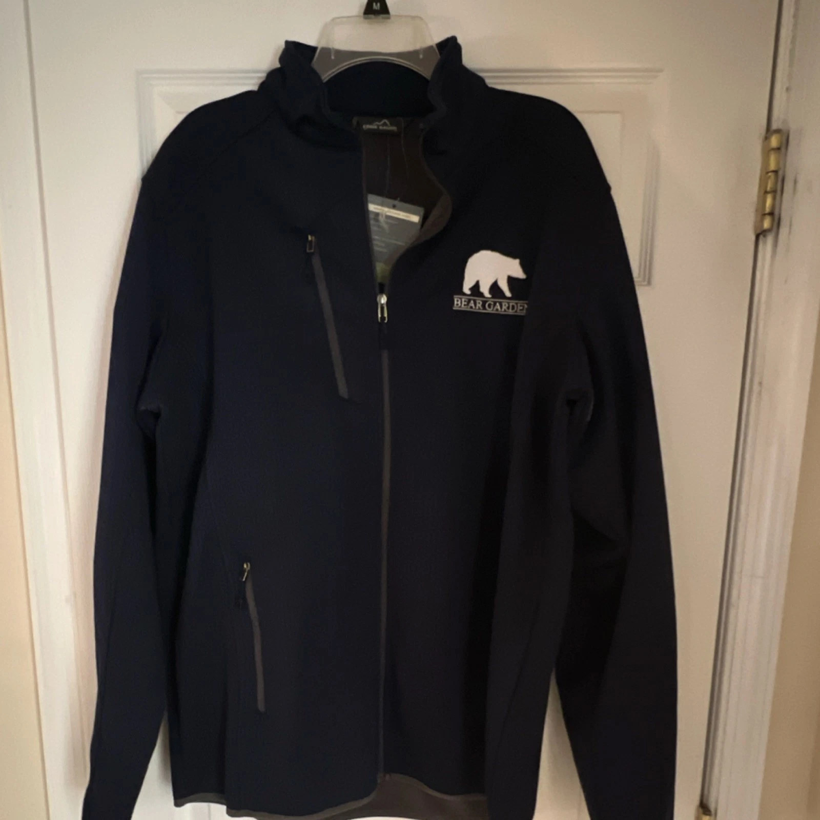 Eddie Bauer Men's Navy Full Zip Softshell Jacket Stand-Up Collar Size 2XL