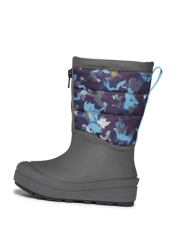 Bogs Outdoor Boots Boys WP Rubber Nylon 7 Youth Gray Multi-Color 73227 CLEARANCE
