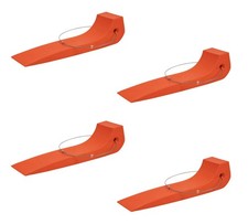 4 Pk Plastic Tire Skates For Tow Truck Wrecker Rollback Carrier Safety Orange