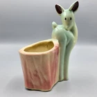 Vintage Planter Shawnee USA Pottery #535 Deer Log Home Shelf Decor Collectible
