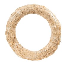 FloraCraft Straw Wreath: Round, Natural, 18 inches