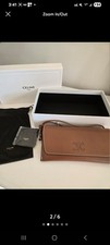 CELINE Authentic brown pouch glasses case wallet sunglasses case New in Box 