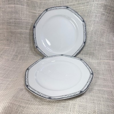 Studio Nova Synthesis Y0031 Octagon Salad Plates Black White Art Deco Set of 2
