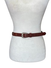 Talbots Womens Brown Leather Silver Grammet Boho Style Belt Size Medium
