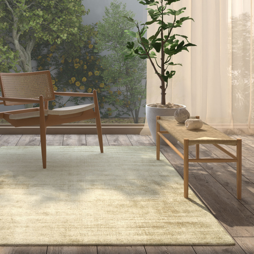 Modern Beige Distressed Viscose Area Rug Handmade Luxury Living Room Carpet - Picture 8 of 9