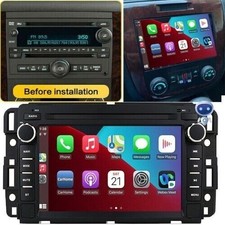 Plug&Play Car in Dash Stereo Radio Apple Carplay Android 4+64G GPS For GMC Chevy