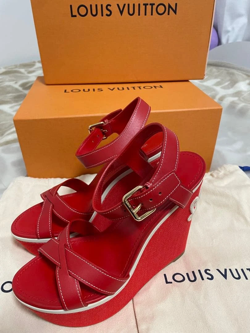 Louis Vuitton Red Sandals for Women for sale | eBay
