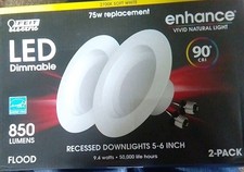 Feit Electric 75W Bulb, LED 4 Count, Retrofit 5-6 Inch - Soft White 2700k
