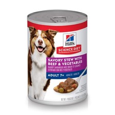 Hill's Science Diet Senior Wet Dog Food Adult 7+ Savory Stew Beef Vegetables Can