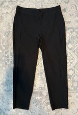 Eileen Fisher Women's Pull On Straight Leg Stretch Trouser Pants Medium Black