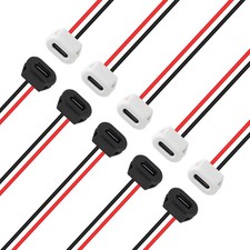 10pcs Type-C Female Chassis Waterproof 2P Solder Wire Type 2pin Black White A