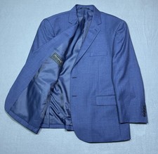 Jos A Bank Blazer Mens 46S Blue Birdseye Wool Traditional Fit Sport Coat